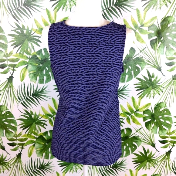 Liz Claiborne Ribbed Purple Striped Tank Top (Size: Small) - Picture 6 of 9